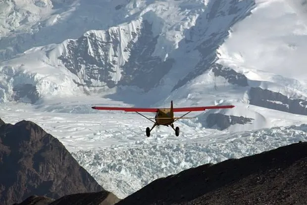 Plane over Wrangell Mountains