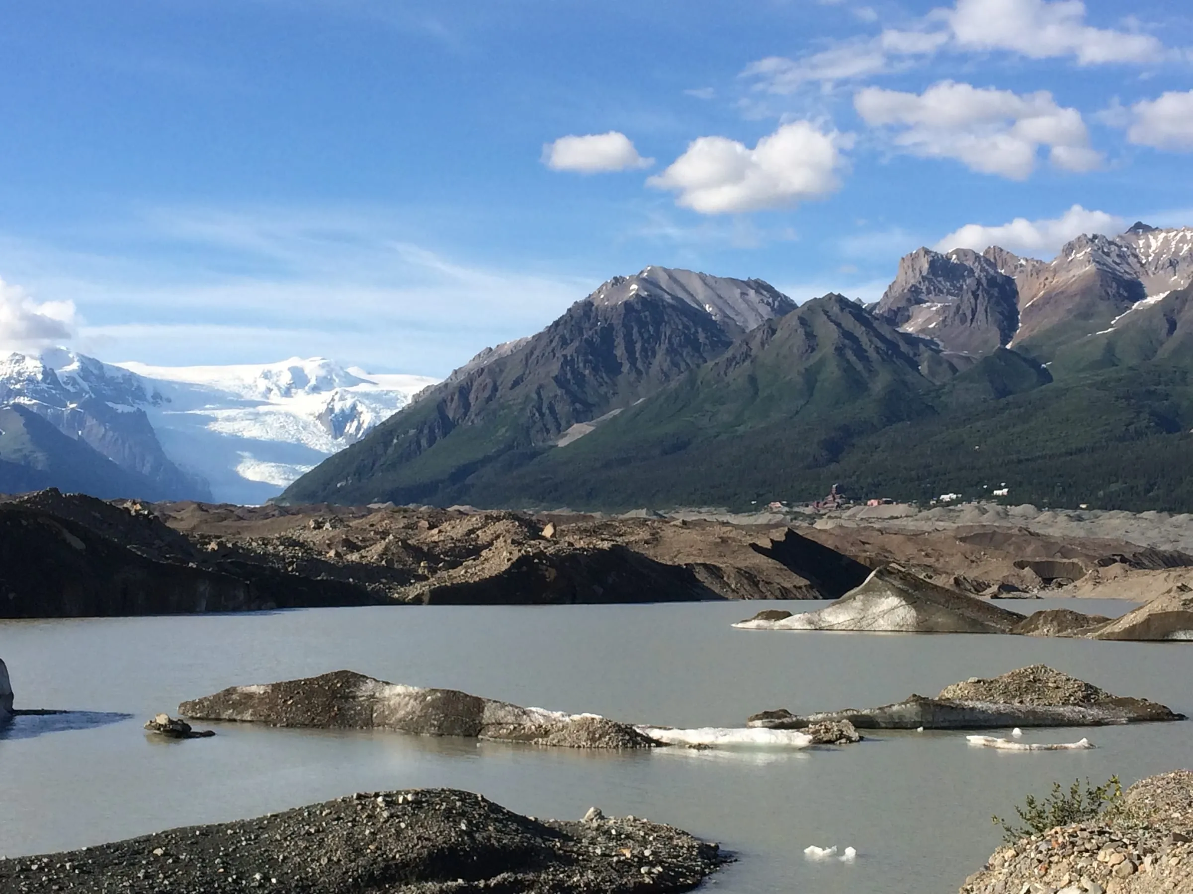 Lake at Toe of Glacier with (tiny) Kennicott to right